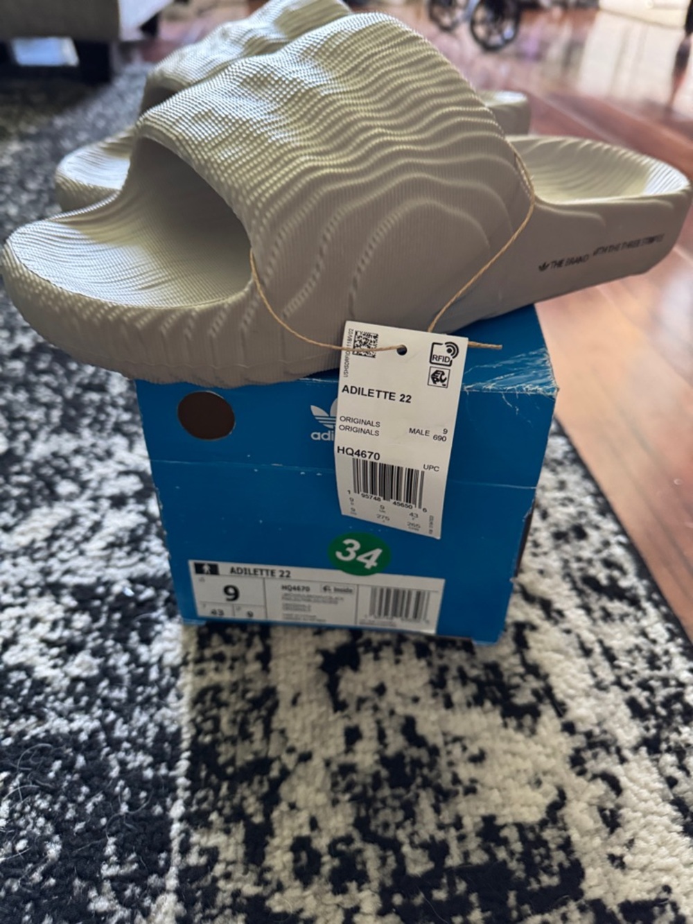 adidas Originals Adilette 22 Slide Sandals in Light Beige